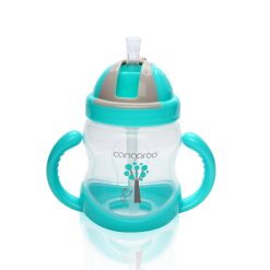Чаша с пластмасова сламка 280ml Boo C0582 син
