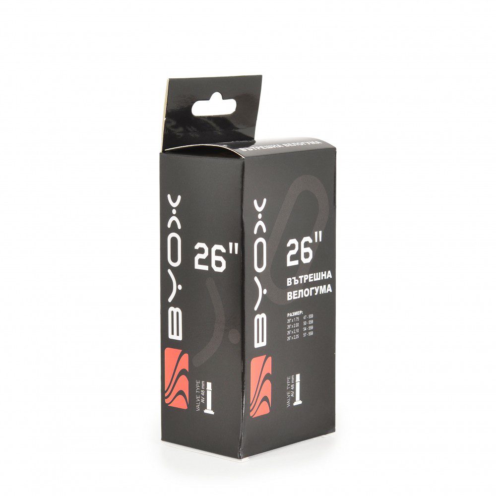Вело вътрешна гума BYOX 26“ х 1.75/2.125 48мм Вело вътрешна гума BYOX 26“ х 1.75/2.125 48мм