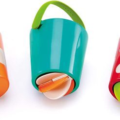 Комплект играчки за баня, Hape, Шарени кофички, 3 броя
