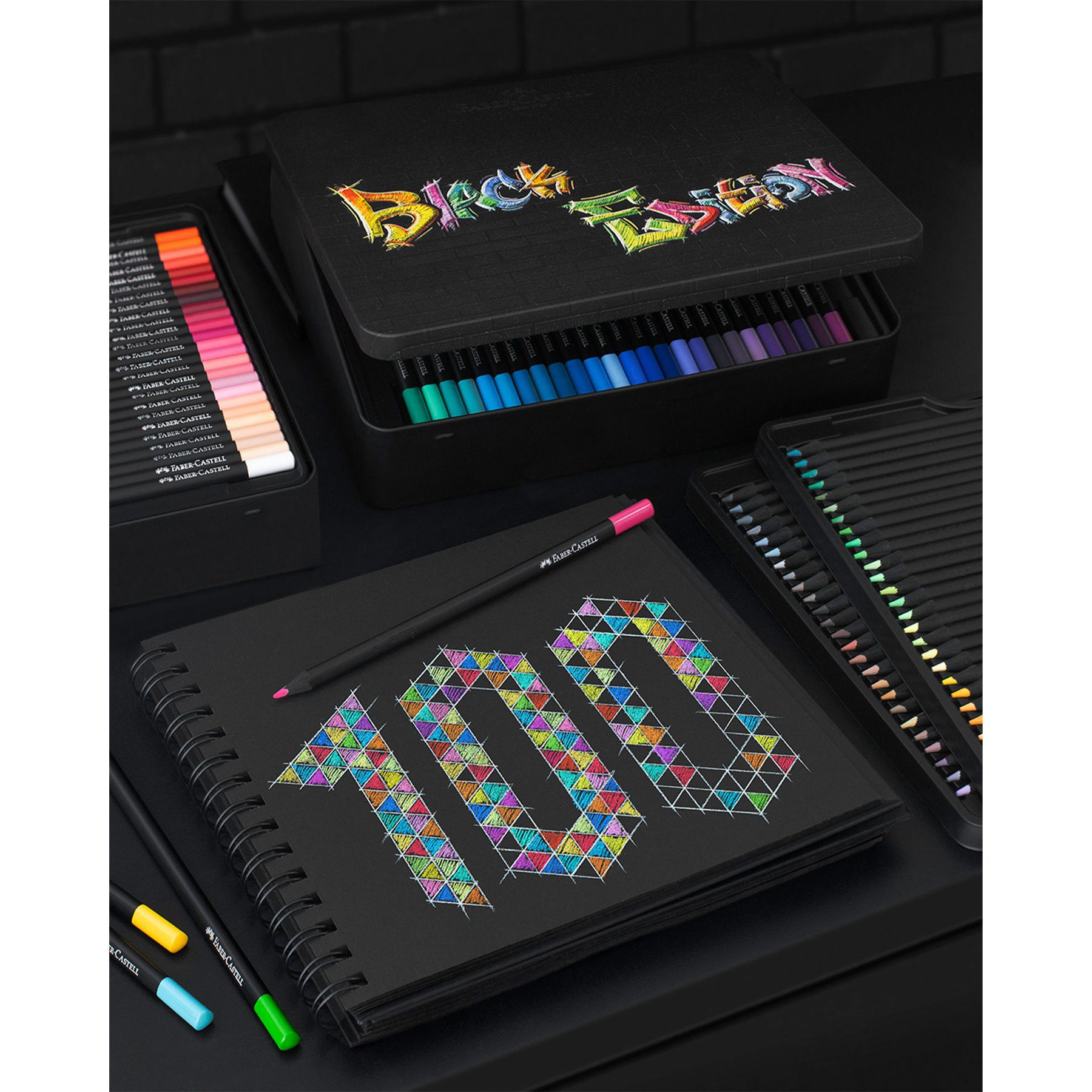 Faber-Castell Моливи Black Edition, 100 цвята, в метална кутия Faber-Castell Моливи Black Edition, 100 цвята, в метална кутия
