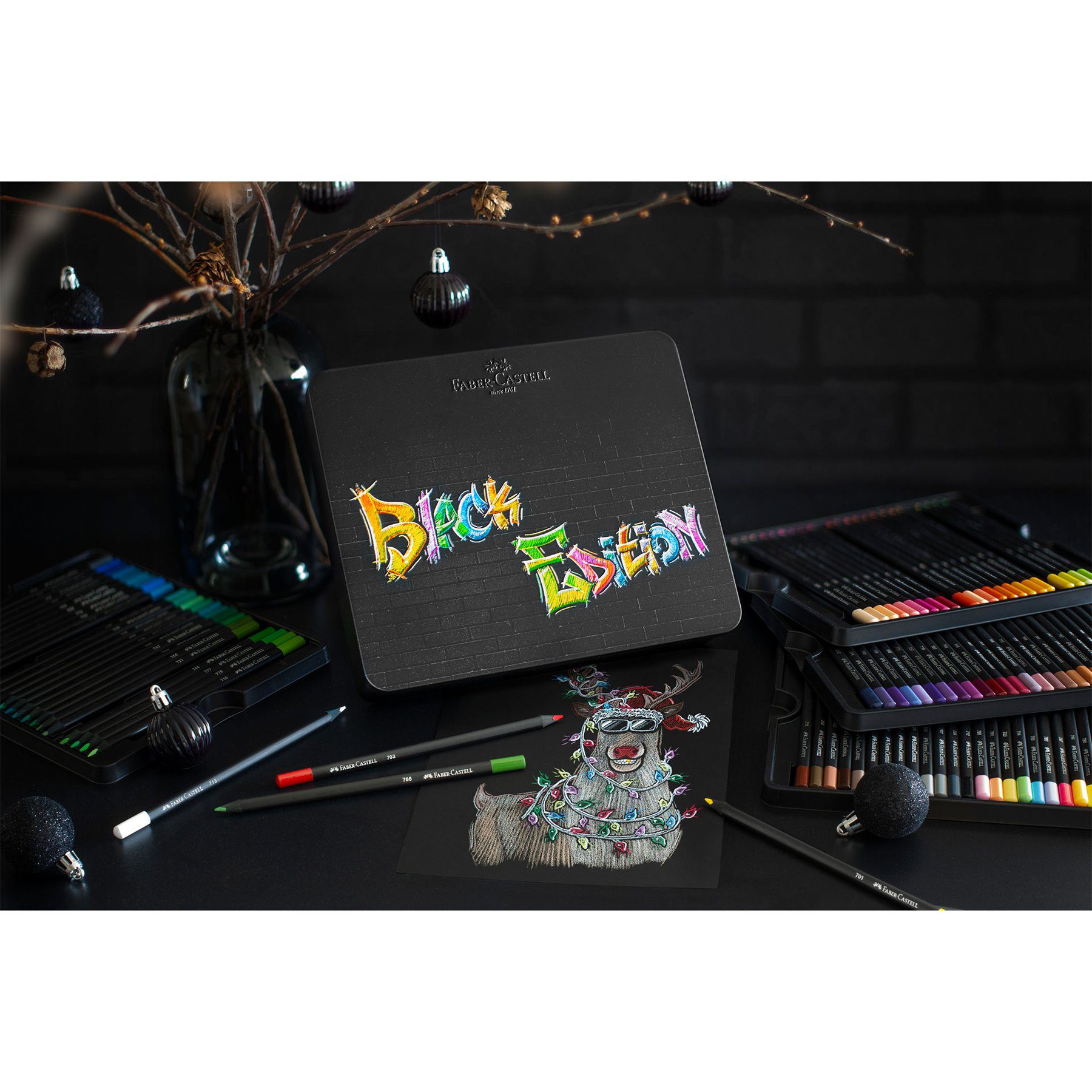 Faber-Castell Моливи Black Edition, 100 цвята, в метална кутия Faber-Castell Моливи Black Edition, 100 цвята, в метална кутия