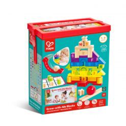 Комплект кубчета и форми, Hape, Порасни с мен, 80 части