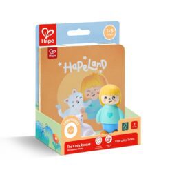 Игрален комплект, Hape, Комплект фигурки момиче и коте с книжка, 3 части