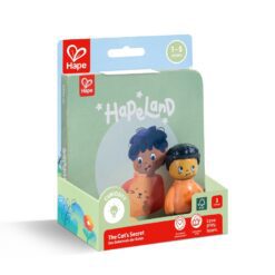 Игрален комплект, Hape, Комплект фигурки момче и коте с книжка, 3 части
