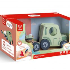 Игрален комплект, Hape, Комплект фигурки с книжка, Трактор, 6 части