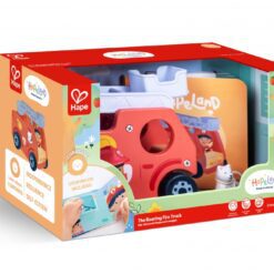 Игрален комплект, Hape, Пожарникарски камион с книжка, 4 части