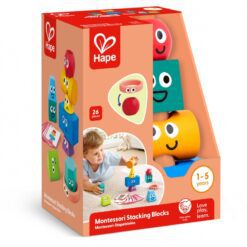Комплект кубчета и форми за подреждане, Hape, Montessori, 26 части