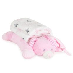 Одеяло 90/75 cm с възглавница Sleepy Bear розов