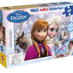 Пъзел, Lisciani, Frozen, Сестри завинаги, Двулицев пъзел 60 части