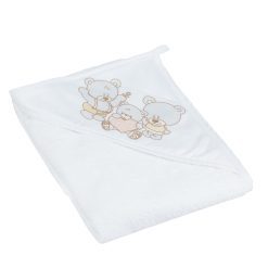 Tega baby-Хавлия за баня Teddy 100x100см Бял
