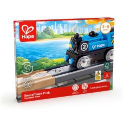 Дървен комплект, Hape, Права железопътна релса със звук, 2 броя
