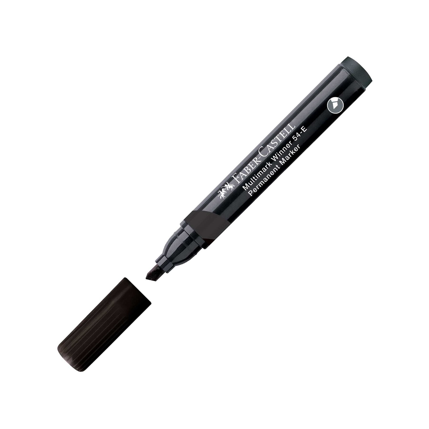 Faber-Castell Перманентен маркер 54E, скосен, черен Faber-Castell Перманентен маркер 54E, скосен, черен