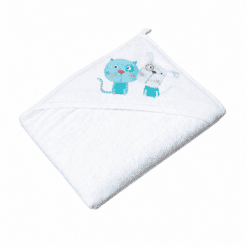 Tega baby-Хавлия за баня Dog&Cat 100x100см бял